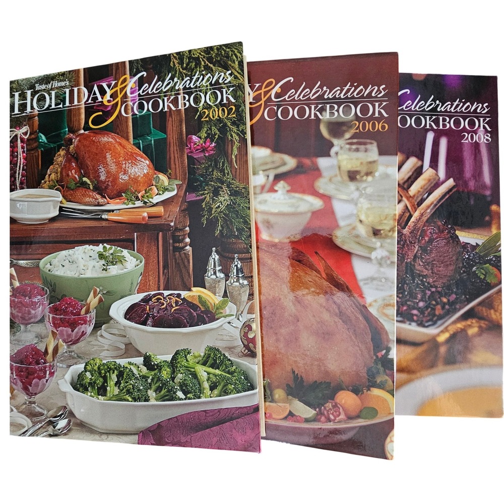Taste of Home Holiday & Celebrations Cookbook Lot 2002 2006 2008 Hardcover Books